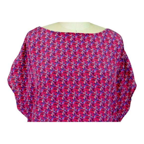 JOIE MEADOW CURRENT 100% SILK ABSTRACT CUTOUT COLD SHOULDER TOP - Picture 3 of 8